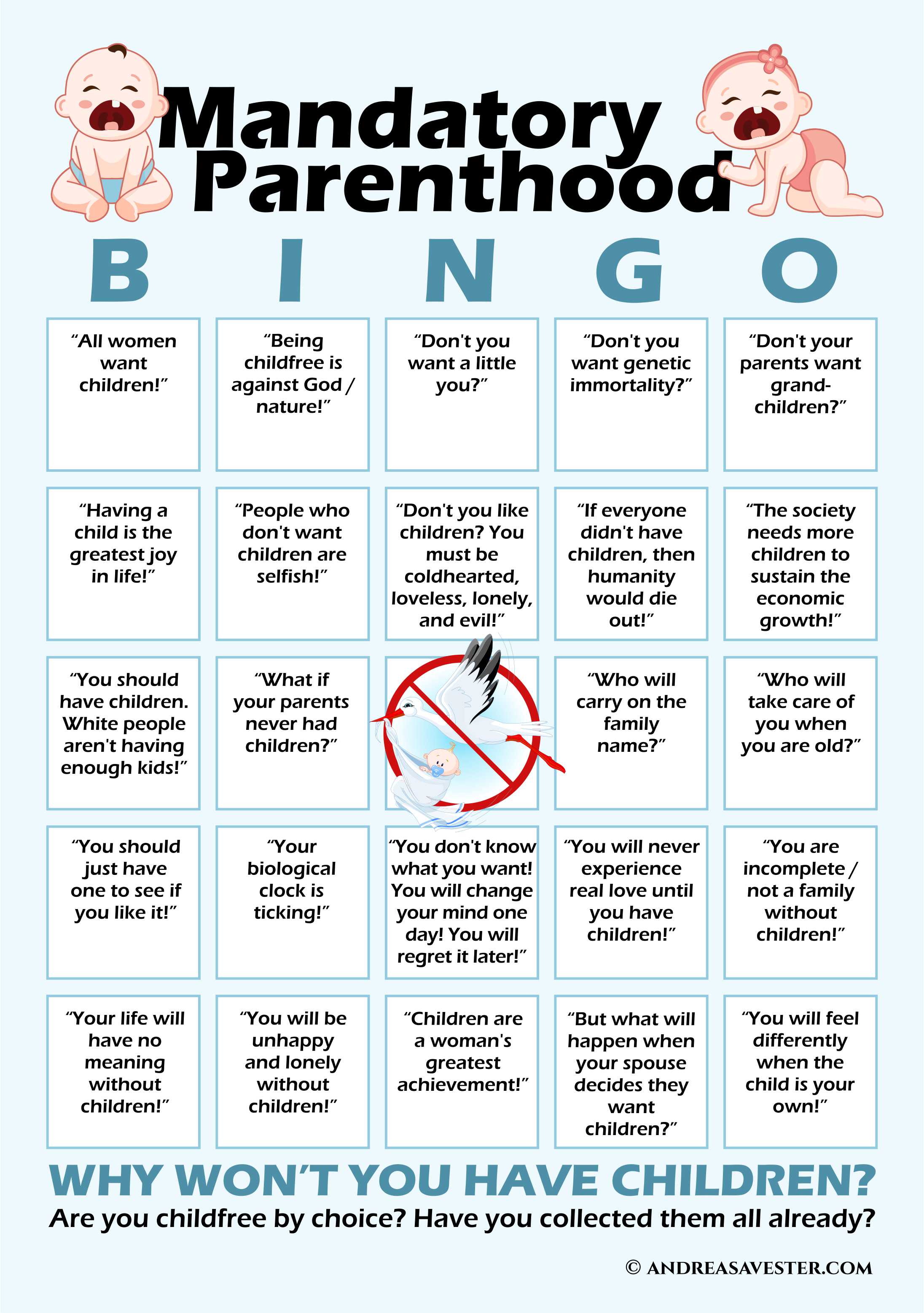 mandatory parenthood breeder childfree by choice bingo