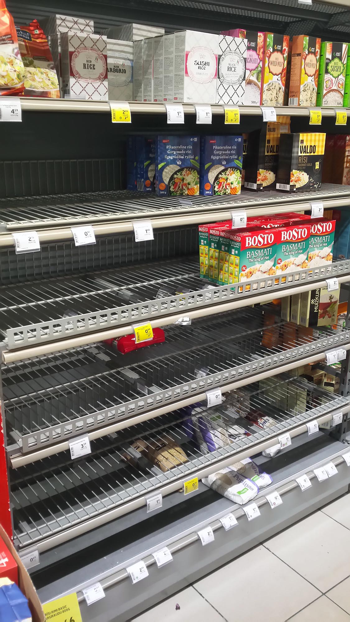 empty shop shelves