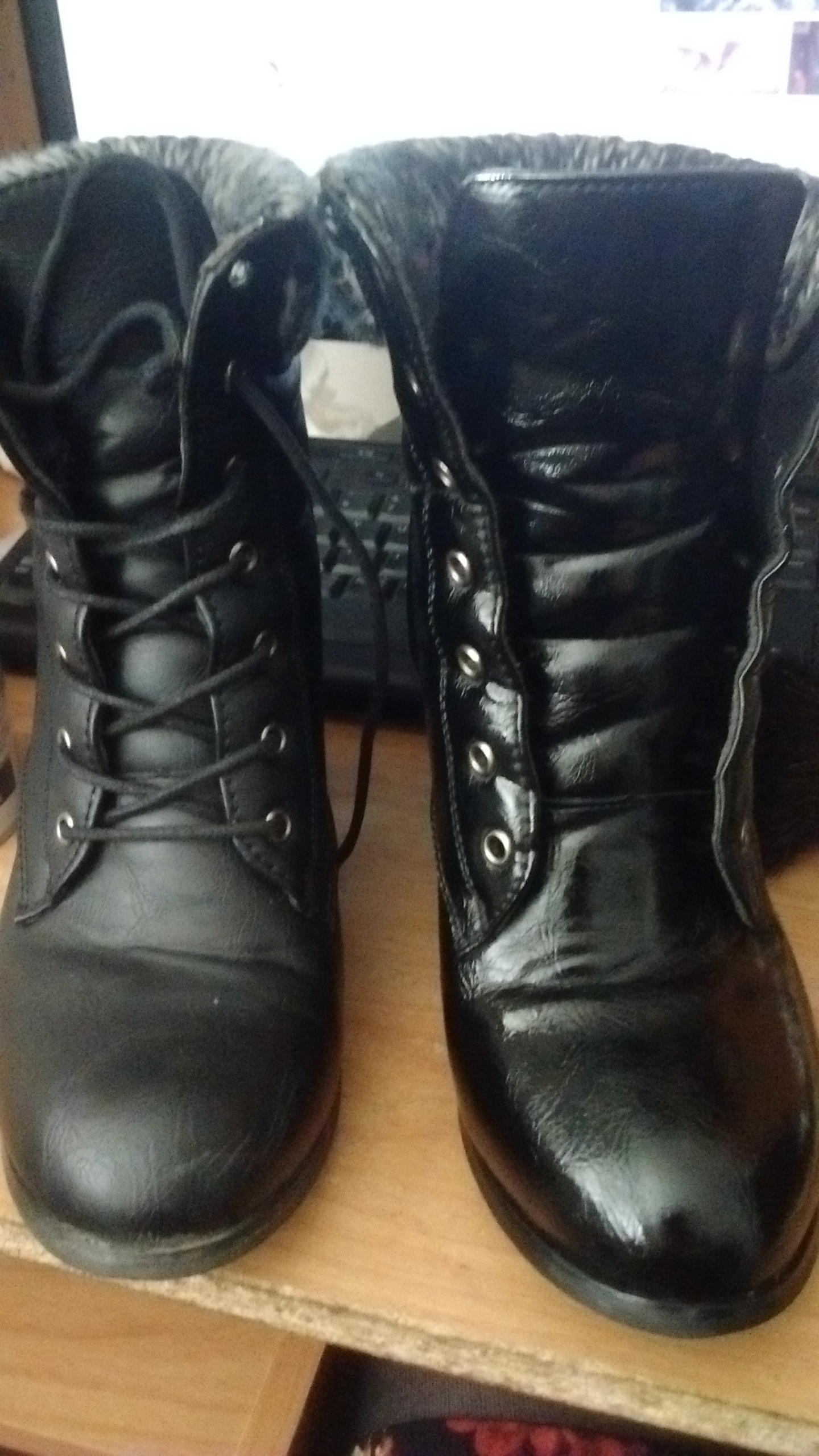 My sassy boots. Left: Before. Right: After