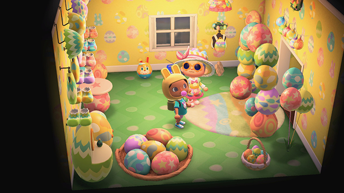 Room filled with pastel-egg themed furniture