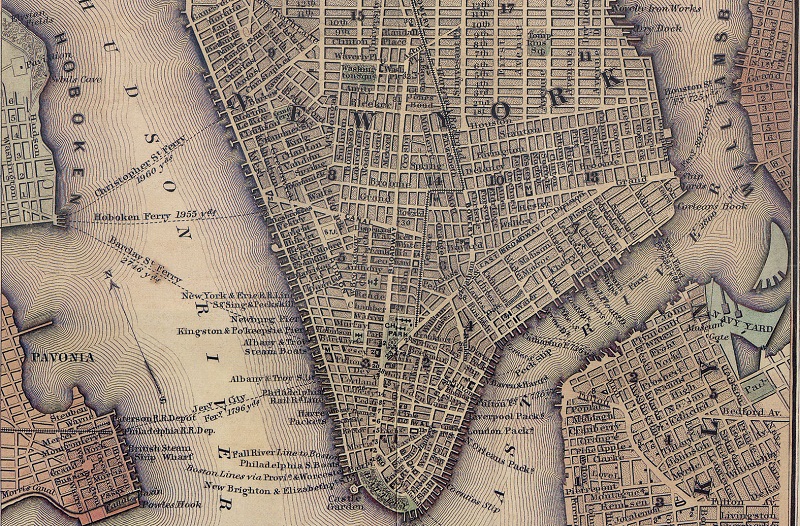 An 1847 map of lower Manhattan