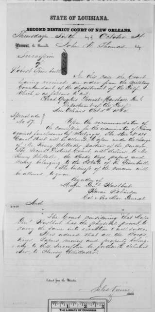 An official (handwritten) court order