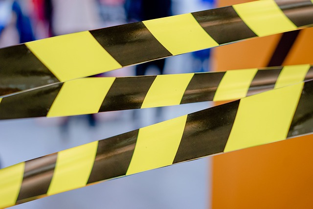 Yellow-and-black caution tape