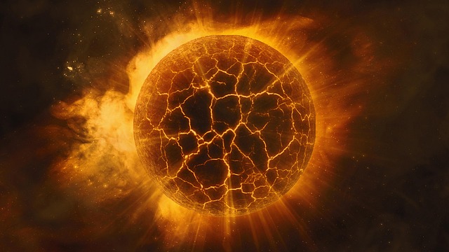 A planet exploding from within