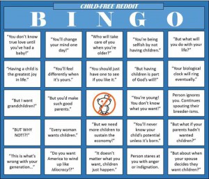 Childfree bingo