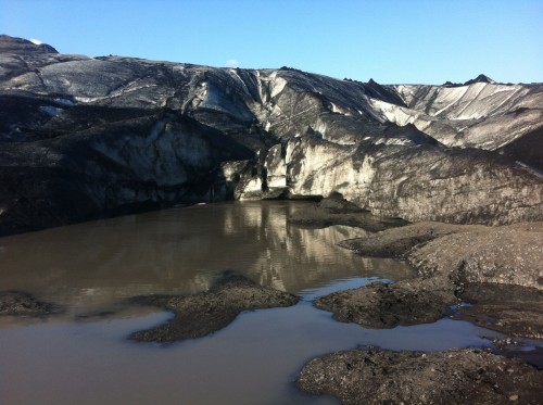 At the foot of a very dirty glacier