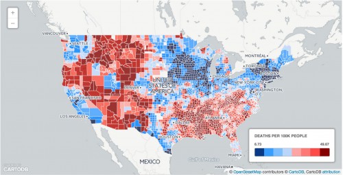 US Gun Deaths, 2004-2010 