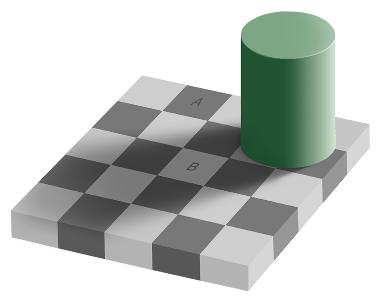 Adelson's checker shadow illusion.