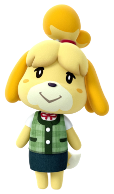 An image of Isabelle, from Animal Crossing: New Leaf.