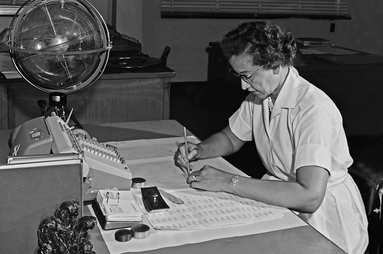 Katherine Johnson at work