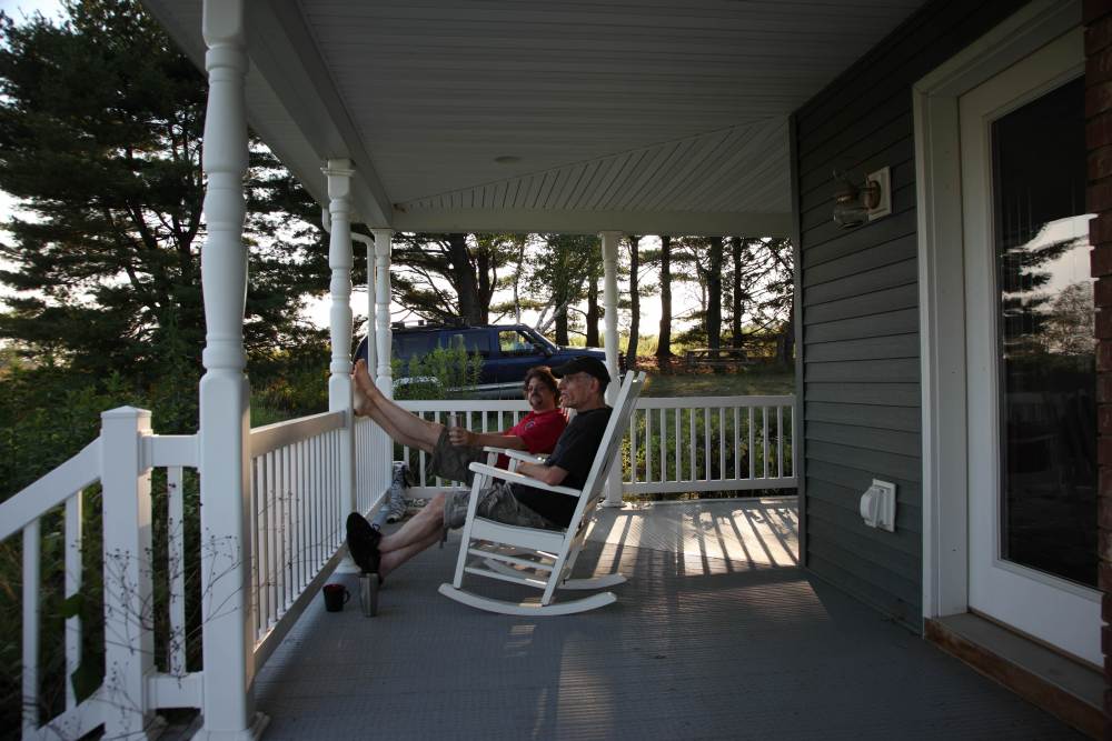 Coots on on the porch