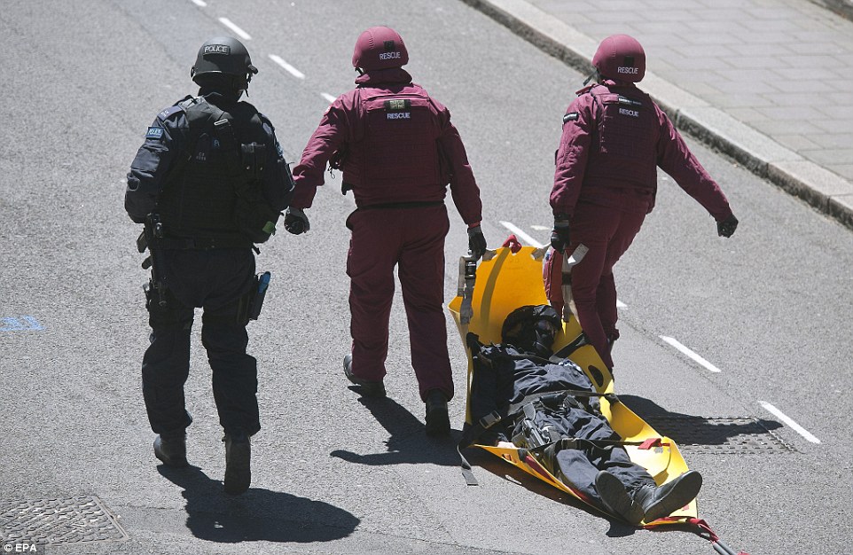 The simulated commander of the simulated disaster is dragged off to his new simulated job in some simulated police force somewhere where they can't fuck things up