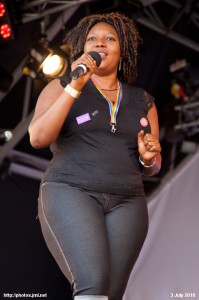 Yemisi ilesanmi speaking at the London 2010 pride